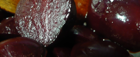 Roasted beets in citrus reduction for Food Trial